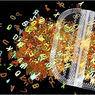 Hologram Harf Glitter 5Gr Altın Renk, Epoksi Reçine Alfabe Holografik Tırnak Makyaj Süs Malzeme ürün görseli 1