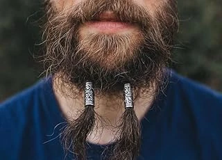 Viking Beard Rings, Metal Hair Jewelry For Men'S Beards & Dreadlocks, Silver Decorative Accessories ürün görseli 1