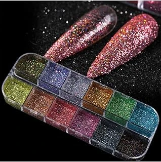 12'Li Glitter Seti Makeup Nail Resin Kalıcı Oje Protez Tırnak Süsleme Göz Makyajı, Hbsus4Trnak ürün görseli 1
