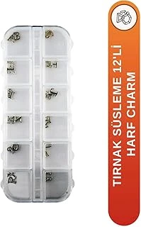 Fontenay 12 Farklı Çeşit 3D Tırnak Süsleri Tırnak Charm Nail Charms Özel Harflerden Tırnak Süsler Renkli ürün görseli 1