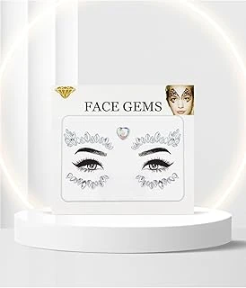 Bearpear Holografik Kalpli Kendinden Yapışkanlı Kristal Yüz Taşı Face Sticker ürün görseli 1