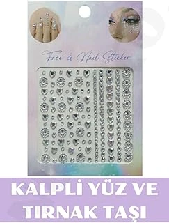 Kalpli Tırnak Süsleme Makyaj Taşı - Yüz Vücut Süsleme Sticker Kristal Kalpli Taşlar ürün görseli 1