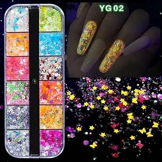 Karanlıkta Parlayan Floresan Tırnak Süsleme Folyo Pulları Kelebekler Yıldızlar Nail ürün görseli 1