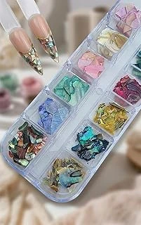 12Li Sedefli İnce Deniz Kabuğu Tırnak Süsleme Charm Nail Charm Taşları Wn-510 ürün görseli 1