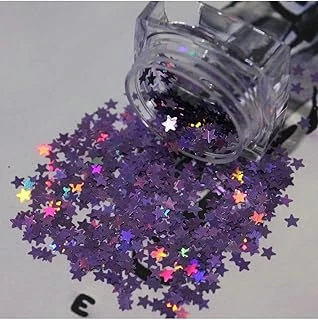 Tırnak Süsleme Işığı Yansıtan Parıltılı Yıldız Desenli Pul Nail ürün görseli 1