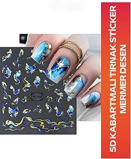 Fontenay 5D Kabartmalı Tırnak Sticker Mermer Desen Nail Sticker Th-1443 Renkli ürün görseli 1