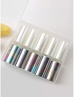 10Lu Tırnak Süsleme Folyosu Şeffaf Koyu Holografik Dizayn Nail Transfer Folyo Wnf-045 ürün görseli 1
