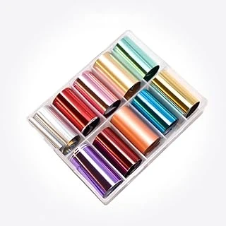 10Lu Tırnak Süsleme Folyosu Parlak Düz Renkler Nail Transfer Folyo Wnf-103 ürün görseli 1