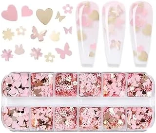 Pembe Gold Tırnak Süsleme Folyo Pulları Karışık Dizayn Tavşan Çiçek Nail ürün görseli 1