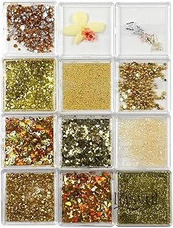 Fontenay Lüks Tırnak Süsleme Taşı Tırnak Charm Nail Charms Tırnak Süsleme Taşı 12'Li 5 Sarı ürün görseli 1
