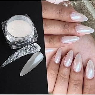 Nail Beyaz İnci Tozu - Holografik Yansımalı Tırnak Süsleme Tozu, Hbctzu1 ürün görseli 1