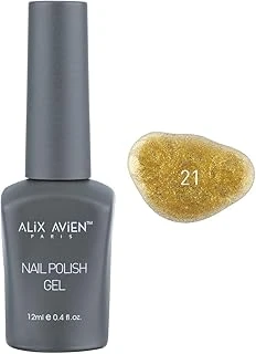 Alix Avien Uv Kalıcı Sarı Simli Jel Oje 21 - Gel Polish - 12 Ml ürün görseli 1