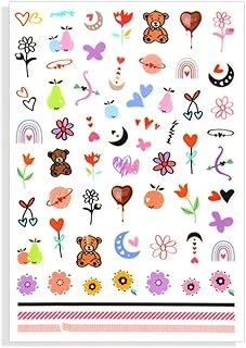 Pop Beauty Nail Tırnak Süsleme Sticker, Tırnak Dövmesi, Tırnak Tattoo Pastel Renkler ürün görseli 1