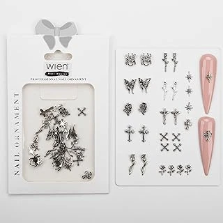 30Lu Gül Örümcek Gotik Dizayn Metal Tırnak Süsleme Charm Nail Charm Taşları Wn-504 ürün görseli 1