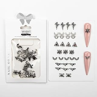 30Lu Örümcek Yarasa Gotik Dizayn Metal Tırnak Süsleme Charm Nail Charm Taşları Wn-503 ürün görseli 1