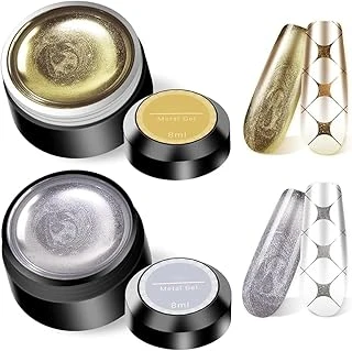 Fontenay Metallic Gel Tırnak Dizaynı İçin Gold-Gümüş Set Gümüş ürün görseli 1