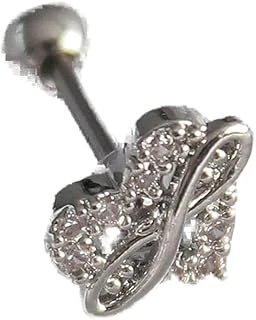 316L Çelik Gümüş Renk Zirkon Taşlı Sonsuzluk Detay Tragus Piercing - Tj-Pr1249 ürün görseli 1