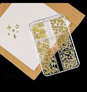 Yıldız Kuzey Yıldızı Dizayn 6 Grit Metal Tırnak Süsleme Charm Gold Nail Charm Taşları Wn-528 ürün görseli 1