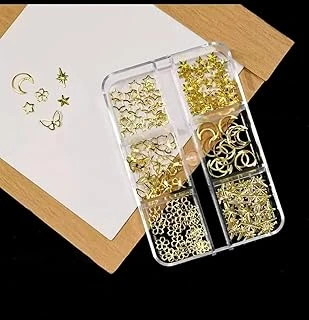 Ay Yıldız Dizayn 6 Grit Metal Tırnak Süsleme Charm Gold Nail Charm Taşları Wn-530 ürün görseli 1