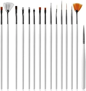 Tırnak Boyama Fırçası, 15 Adet Profesyonel Nail Fırça Için Çizgi Çizme Için Nail Boyama Için(15 Beyaz Fırça Seti) ürün görseli 1