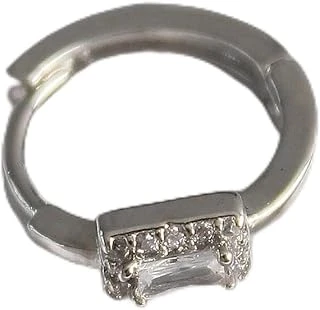 316L Çelik Gümüş Renk Kare Zirkon Taşlı Tragus Piercing - Tj-Pr1309 ürün görseli 1