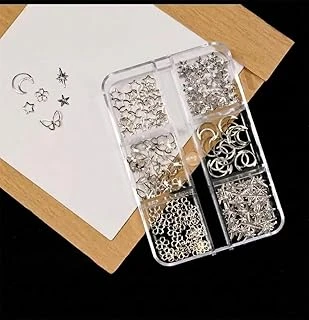 Ay Yıldız Dizayn 6 Grit Metal Tırnak Süsleme Charm Silver Nail Charm Taşları Wn-531 ürün görseli 1