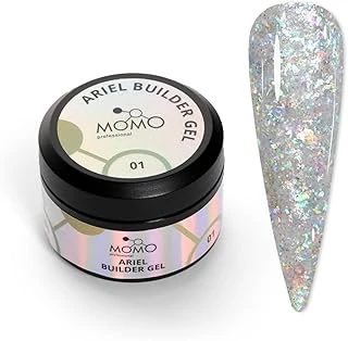Builder Gel, Nail Için Protez Tırnak Jeli No.01, Şeffaf Holografik Yeşil Sarı Simli, 10 Gr ürün görseli 1