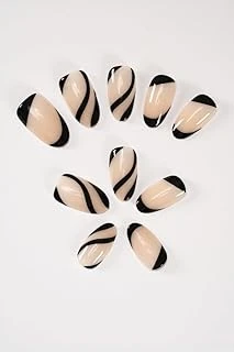 Pop Beauty Takma Tırnak Seti & Zararsız Yapıştırıcı Siyah Dalgalı ürün görseli 1