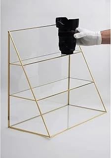 45X40X21Cm Pirinç Gold Cam Makyaj Takı Aksesuar Parfüm Fırçalık Organizer Kutusu ürün görseli 1