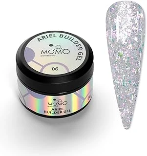 Builder Gel, Nail Için Protez Tırnak Jeli No.06, Şeffaf Holografik Pembe Lila Simli, 10 Gr ürün görseli 1
