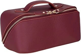 Ella Terra Burgundy Bordo Deri Makyaj Çantası ürün görseli 1