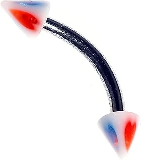 Rouge Curved Barbel Çelik Spike Piercing Tdgr00910 ürün görseli 1
