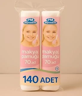 Nistabolje 2 Paket 140 Adet Makyaj Temizleme Pamuğu Pedi Pamuk ürün görseli 1
