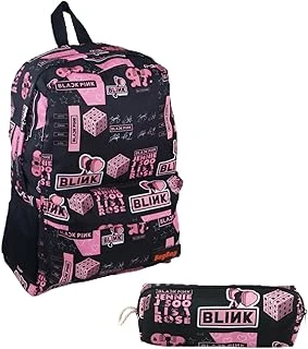 4'Lü Set Blackpink K-Pop Desenli Sırt Çantası Kalemlik Makyaj Çantası Büyük Boy Makyaj Çantası ürün görseli 1