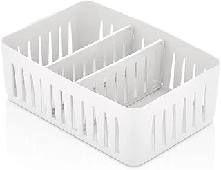 Flexi Kare Organizer Çok Amaçlı Masaüstü Dolap Düzenleyici, Makyaj Takı Ofis Mutfak Için, Bölmeli Şeffaf Plastik, 24,5 X 16 X 8 Cm ürün görseli 1