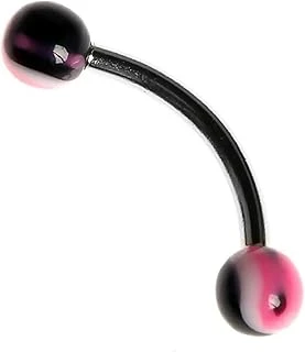 Rouge Moulin Curved Barbel 316 L Bioplast Piercing Tdgr00855, Siyah ürün görseli 1