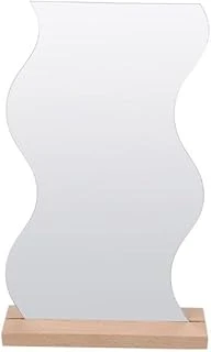 Uni̇chrome Düzensiz Estetik Asimetrik Ahşap Makyaj Aynası Çerçevesiz, Dekoratif Masa Oturma Odası,Zikzak Ayna ürün görseli 1