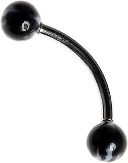 Rouge Moulin Curved Barbel 316 L Bioplast Piercing Tdgr00854 ürün görseli 1