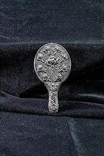 Turan Design.925 Ayar Gümüş Gül Desenli Mini Boy El Aynası ürün görseli 1
