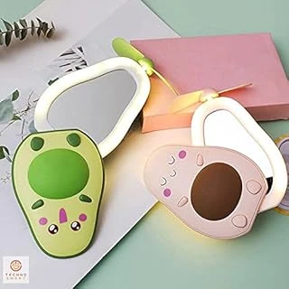 Technosmart Led Işıklı Makyaj Aynası Mini El Fanı Usb Şarjlı Avakado Figürlü Fonksiyonel Vantilatör ürün görseli 1
