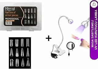 Fontenay Protez Tırnak Tips Üst Form Jel Tips 12 Farklı Model, Uv Led Kurutucu Lamba Masa Sabitlemeli Set, Beyaz ürün görseli 1