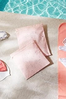 Textile 2'Li Su Geçirmez Pvc Astarlı Pembe Dama Desen Islak Kuru Çantası 28 X 30/30 X 36 Cm ürün görseli 1