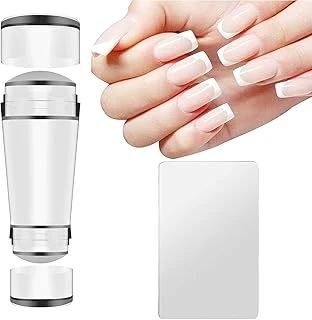 Aputue Tırnak Sanatı Damgası, Silikon Şeffaf Tırnak Damgalama Jeli Kazıyıcı, 2.8 Cm Başlıklı Şeffaf Jel Silikon Alet, Diy Fransız Ucu İçin Kaymayan Tırnak Damgalama Seti ürün görseli 1