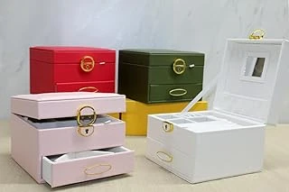 16X16 Cm Deri Kaplamalı Makyaj Takı Kutusu ürün görseli 1