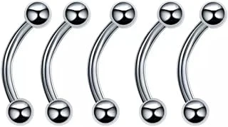 Çelik 5'Li Set Kaş Rook Piercing, Gri ürün görseli 1