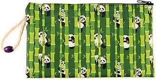 Bambu Panda Desenli Kalemlik Fermuarlı Makyaj Çantası Büyük Boy ürün görseli 1