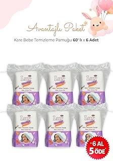Lux 6 Al 5 Öde Kare Bebe Temizleme Pamuğu 60' Lı ürün görseli 1