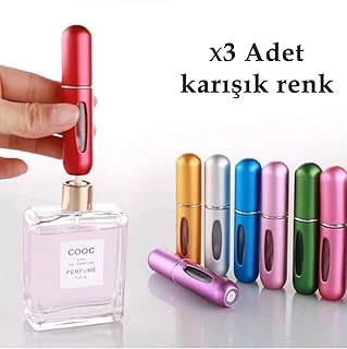 Mukko 3 Adet Parfüm Şişesi Çanta Içi Mini Doldurulabilir Seyahat Cep Yedek Parfüm Şişesi 5 Ml ürün görseli 1