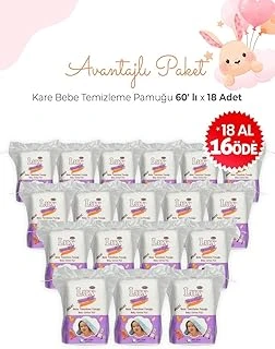 Lux Al 16 Öde Kare Bebe Temizleme Pamuğu 60' Lı ürün görseli 1