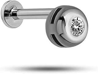 Nereze 925 Ayar Gümüş Rodyumlu Zirkon Taşlı Pırlanta Montürlü Tragus Piercing Küpe ürün görseli 1